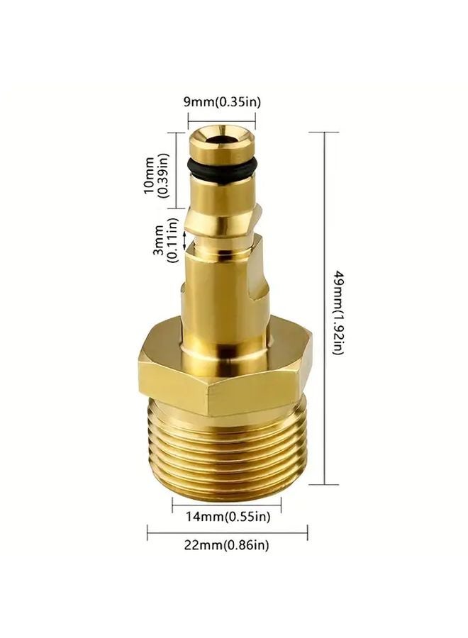 Karcher M22 14 Premium Copper Quick Connect Adapter For Pressure Washers Car Wash Guns - Image 2